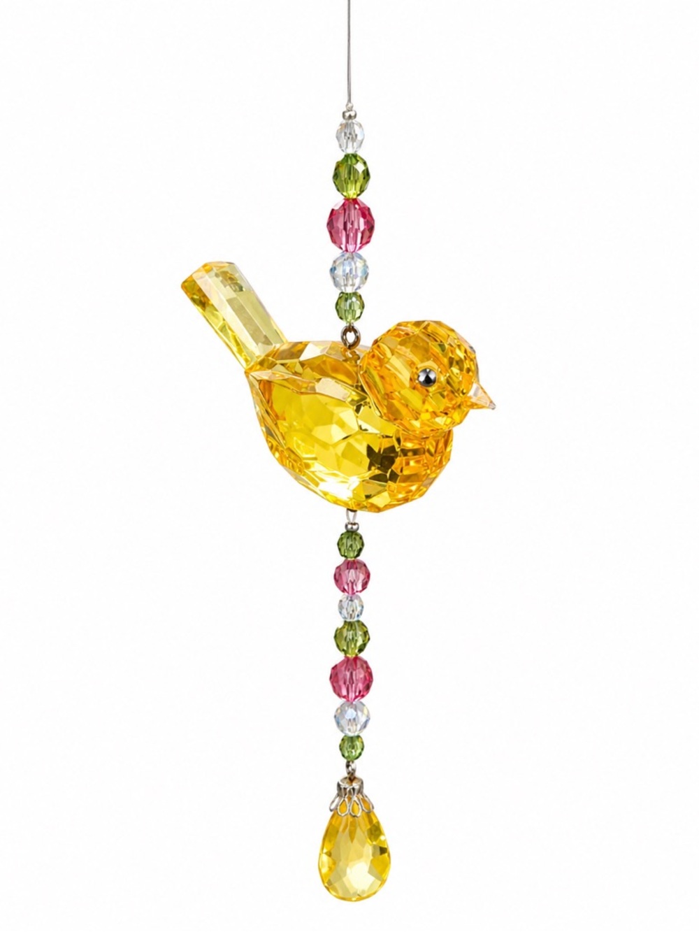 Ganz Crystal Yellow Beaded Bird Hanging Sun catcher
